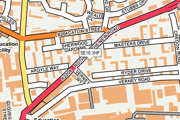 SE16 3HF map - OS OpenMap – Local (Ordnance Survey)