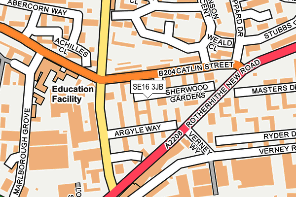 SE16 3JB map - OS OpenMap – Local (Ordnance Survey)