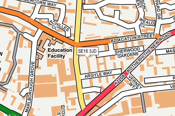 SE16 3JD map - OS OpenMap – Local (Ordnance Survey)