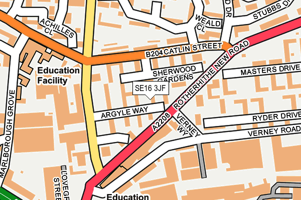 SE16 3JF map - OS OpenMap – Local (Ordnance Survey)