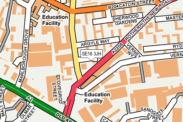 SE16 3JH map - OS OpenMap – Local (Ordnance Survey)