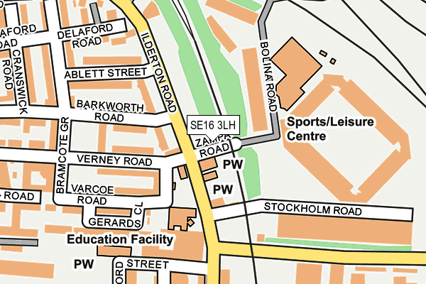 SE16 3LH map - OS OpenMap – Local (Ordnance Survey)