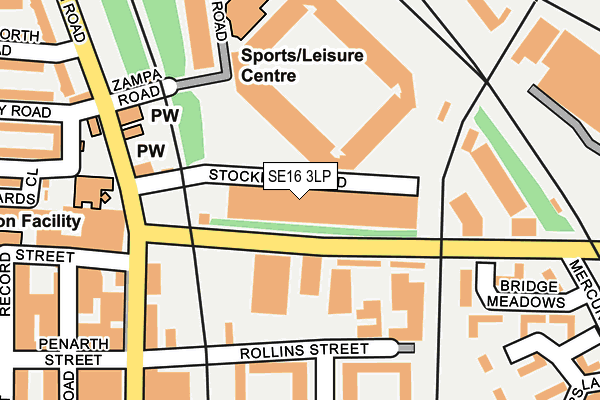 SE16 3LP map - OS OpenMap – Local (Ordnance Survey)