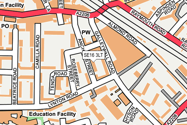 SE16 3LT map - OS OpenMap – Local (Ordnance Survey)
