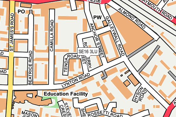 SE16 3LU map - OS OpenMap – Local (Ordnance Survey)