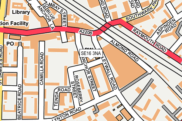 SE16 3NA map - OS OpenMap – Local (Ordnance Survey)