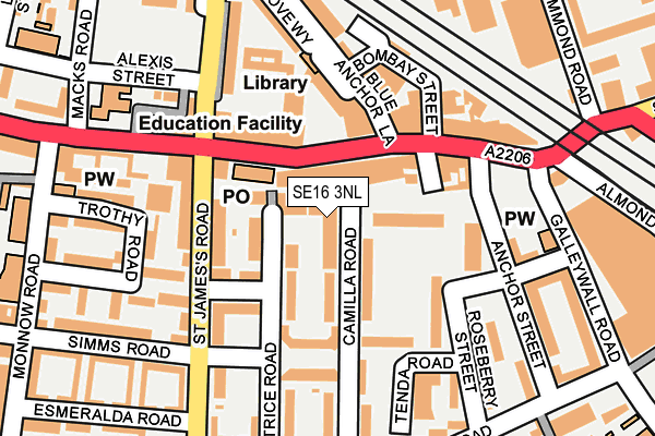 SE16 3NL map - OS OpenMap – Local (Ordnance Survey)
