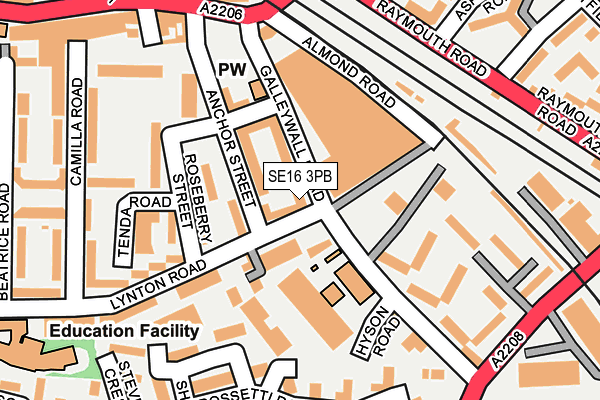 SE16 3PB map - OS OpenMap – Local (Ordnance Survey)