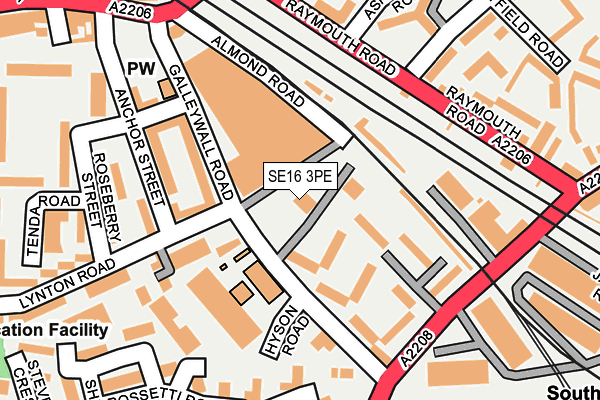 SE16 3PE map - OS OpenMap – Local (Ordnance Survey)