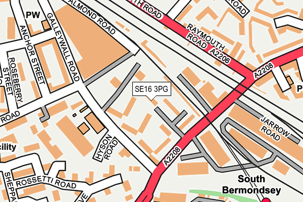 SE16 3PG map - OS OpenMap – Local (Ordnance Survey)