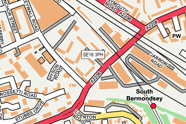 SE16 3PH map - OS OpenMap – Local (Ordnance Survey)