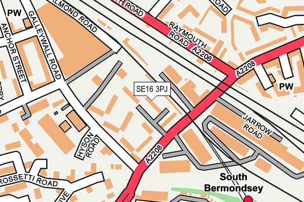SE16 3PJ map - OS OpenMap – Local (Ordnance Survey)