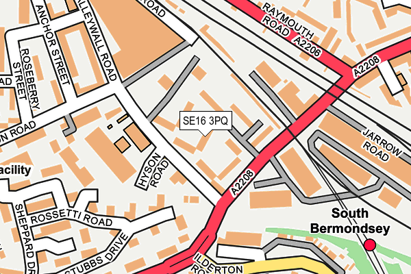 SE16 3PQ map - OS OpenMap – Local (Ordnance Survey)