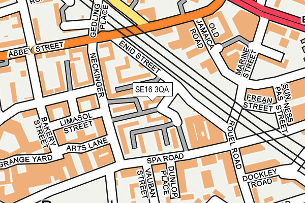 SE16 3QA map - OS OpenMap – Local (Ordnance Survey)