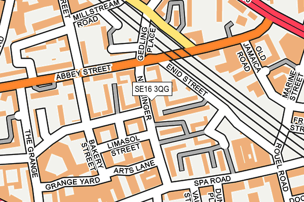 SE16 3QG map - OS OpenMap – Local (Ordnance Survey)