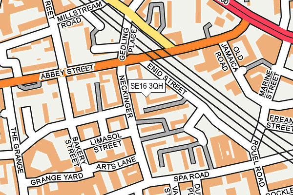 SE16 3QH map - OS OpenMap – Local (Ordnance Survey)