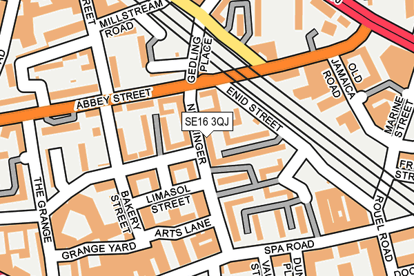 SE16 3QJ map - OS OpenMap – Local (Ordnance Survey)