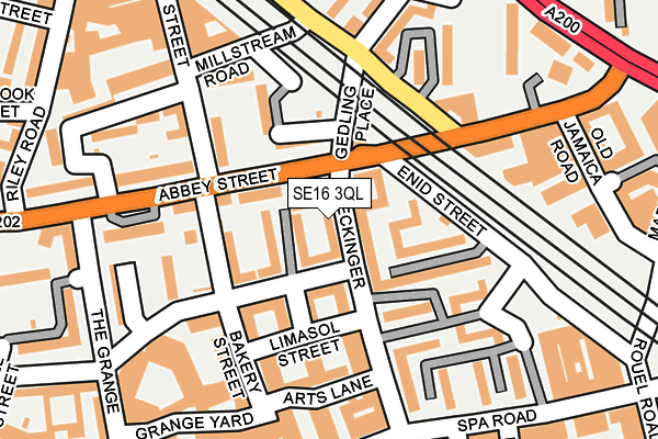 SE16 3QL map - OS OpenMap – Local (Ordnance Survey)
