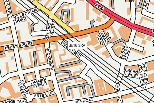 SE16 3RA map - OS OpenMap – Local (Ordnance Survey)