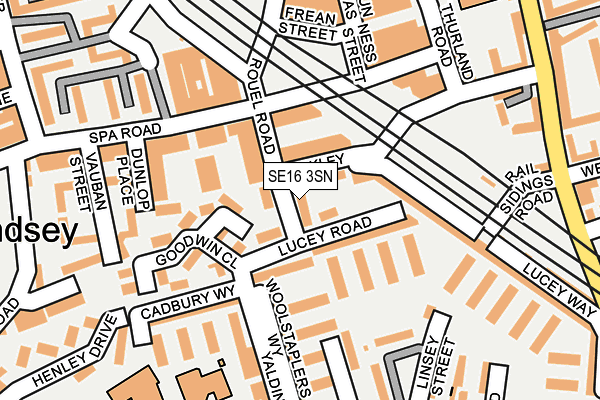 SE16 3SN map - OS OpenMap – Local (Ordnance Survey)