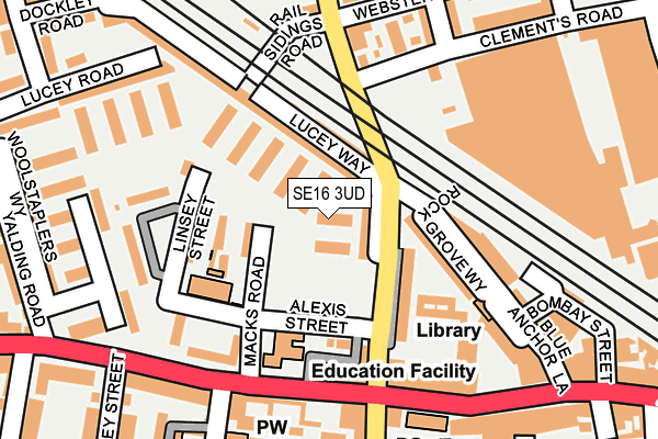 SE16 3UD map - OS OpenMap – Local (Ordnance Survey)