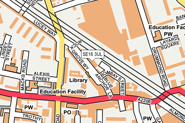SE16 3UL map - OS OpenMap – Local (Ordnance Survey)
