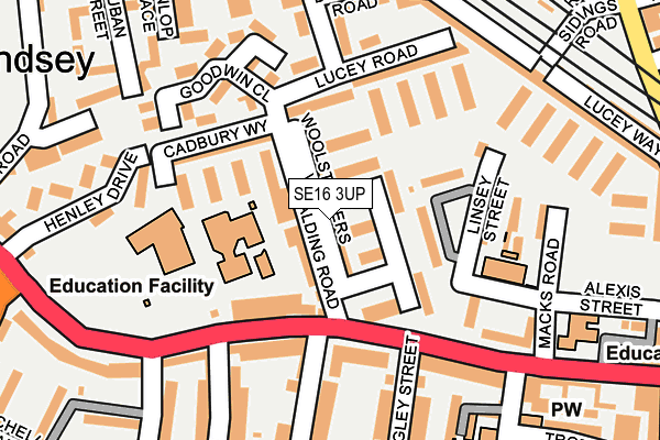 SE16 3UP map - OS OpenMap – Local (Ordnance Survey)