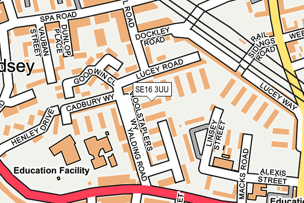 SE16 3UU map - OS OpenMap – Local (Ordnance Survey)