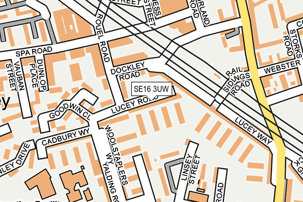 SE16 3UW map - OS OpenMap – Local (Ordnance Survey)