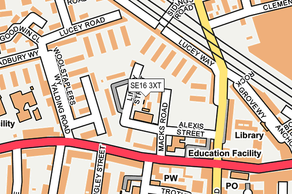 SE16 3XT map - OS OpenMap – Local (Ordnance Survey)