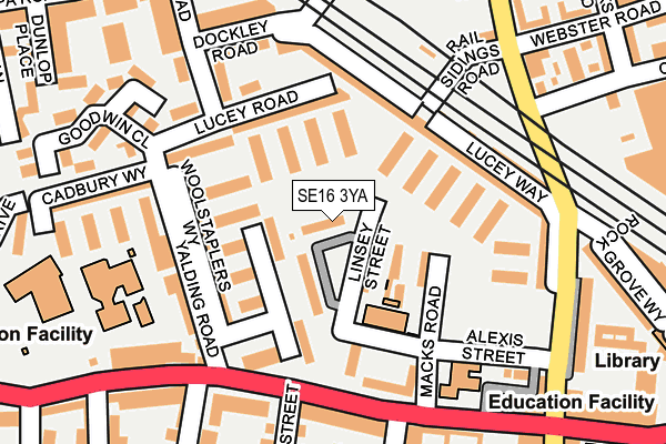 SE16 3YA map - OS OpenMap – Local (Ordnance Survey)