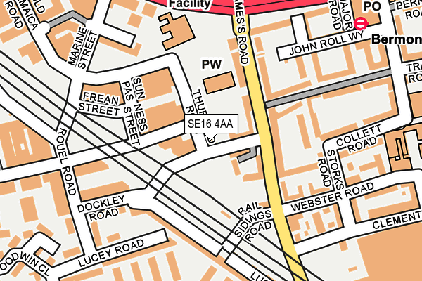 SE16 4AA map - OS OpenMap – Local (Ordnance Survey)