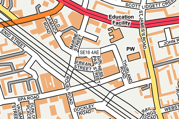 SE16 4AE map - OS OpenMap – Local (Ordnance Survey)