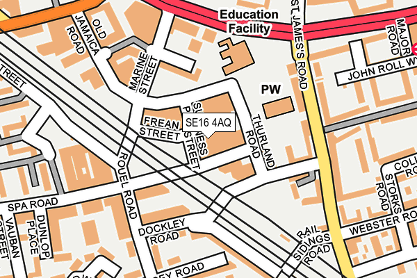 SE16 4AQ map - OS OpenMap – Local (Ordnance Survey)