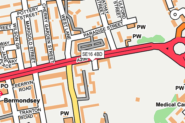 SE16 4BD map - OS OpenMap – Local (Ordnance Survey)