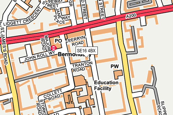 SE16 4BX map - OS OpenMap – Local (Ordnance Survey)