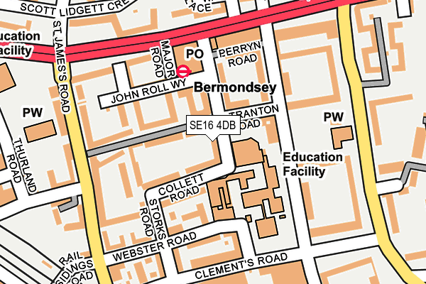 SE16 4DB map - OS OpenMap – Local (Ordnance Survey)
