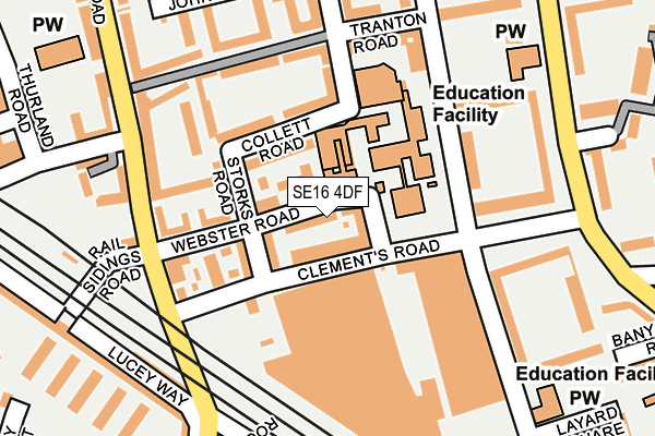 SE16 4DF map - OS OpenMap – Local (Ordnance Survey)