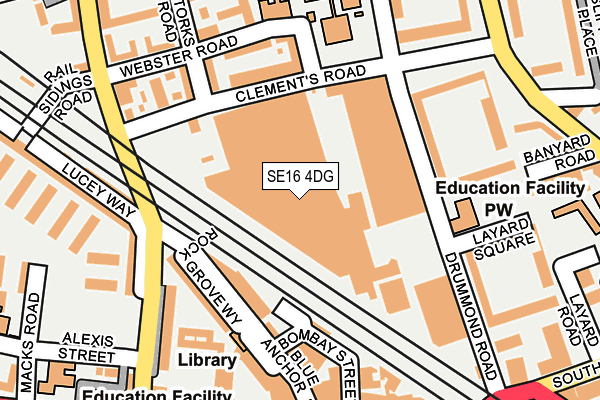 SE16 4DG map - OS OpenMap – Local (Ordnance Survey)