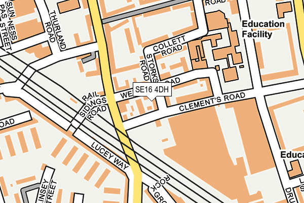 SE16 4DH map - OS OpenMap – Local (Ordnance Survey)