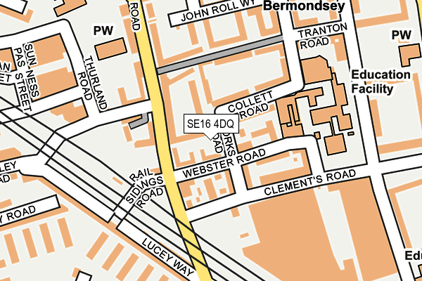 SE16 4DQ map - OS OpenMap – Local (Ordnance Survey)
