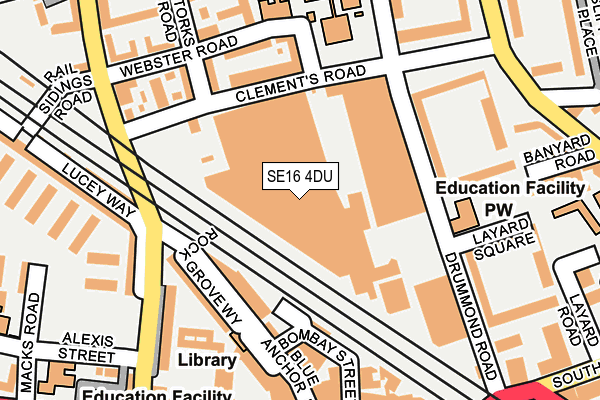 SE16 4DU map - OS OpenMap – Local (Ordnance Survey)