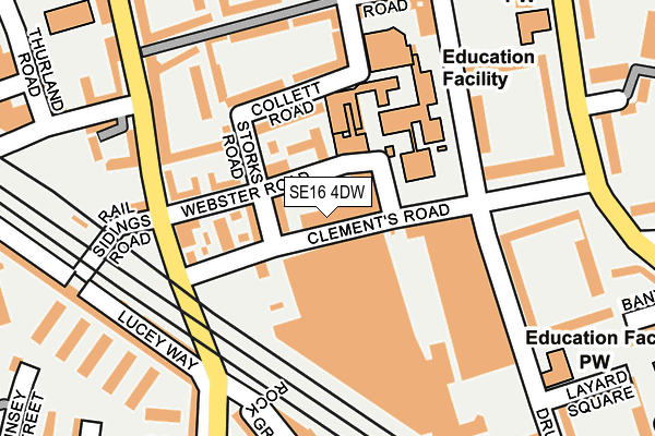 SE16 4DW map - OS OpenMap – Local (Ordnance Survey)