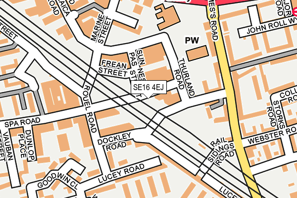 SE16 4EJ map - OS OpenMap – Local (Ordnance Survey)