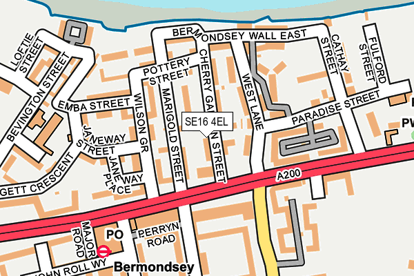 SE16 4EL map - OS OpenMap – Local (Ordnance Survey)