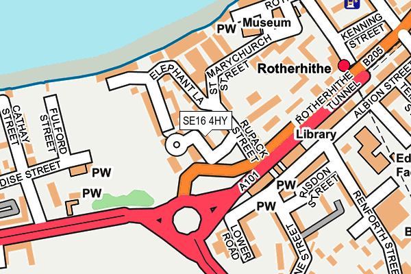 SE16 4HY map - OS OpenMap – Local (Ordnance Survey)