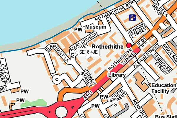 SE16 4JE map - OS OpenMap – Local (Ordnance Survey)