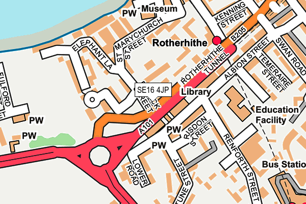 SE16 4JP map - OS OpenMap – Local (Ordnance Survey)