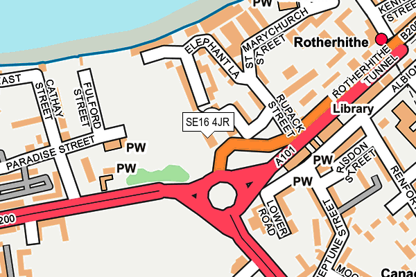 SE16 4JR map - OS OpenMap – Local (Ordnance Survey)