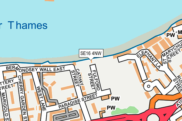 SE16 4NW map - OS OpenMap – Local (Ordnance Survey)